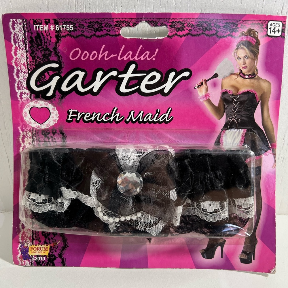 2 Pack French Maid Garter Leg Lace Halloween Adult Costume Accessory